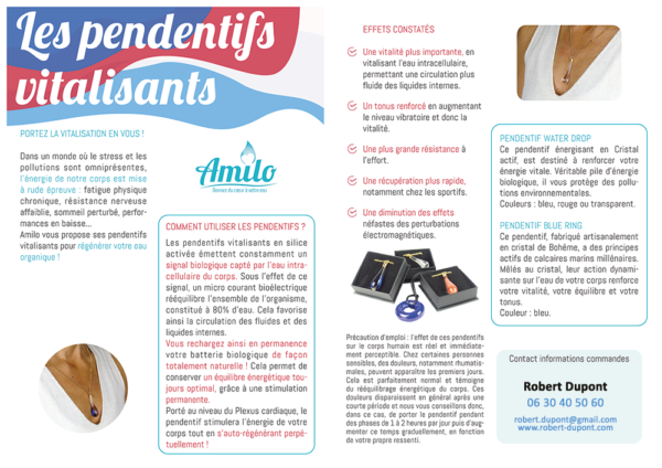 Flyers pendentifs dynamisants